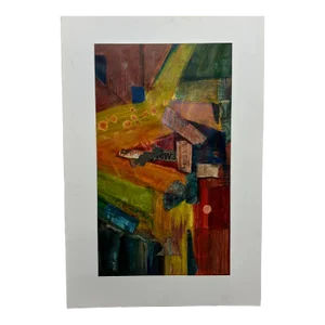 Mid 20th Century Abstract Modern Mixed-Media Painting
