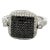 Unique Black & White Diamond Flip Ring Size 7 in 18k Solid White Gold For Sale