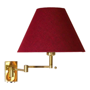 Large Vintage Brass Swing Arm Wall Lamp, Høvik Verk Norway, Hollywood Regency 1970s
