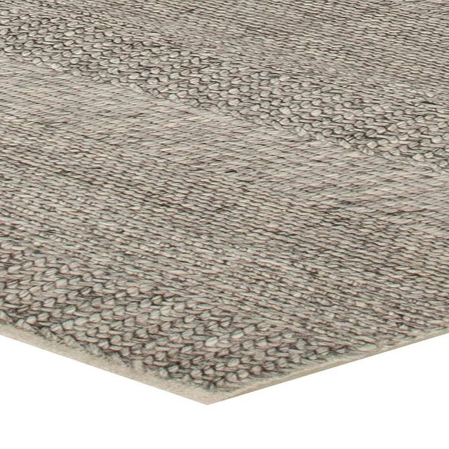 Stone Gray Contemporary Heathered Stone Flat-Weave Wool Rug by Doris Leslie Blau For Sale - Image 8 of 8
