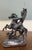 1920s Antique French Pair of Patinated Spelter Sculptures Knights on Horseback For Sale - Image 5 of 16