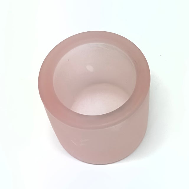 Warm Hues Graphic Frosted Glass Vase Curation - Group of 5 For Sale - Image 12 of 13