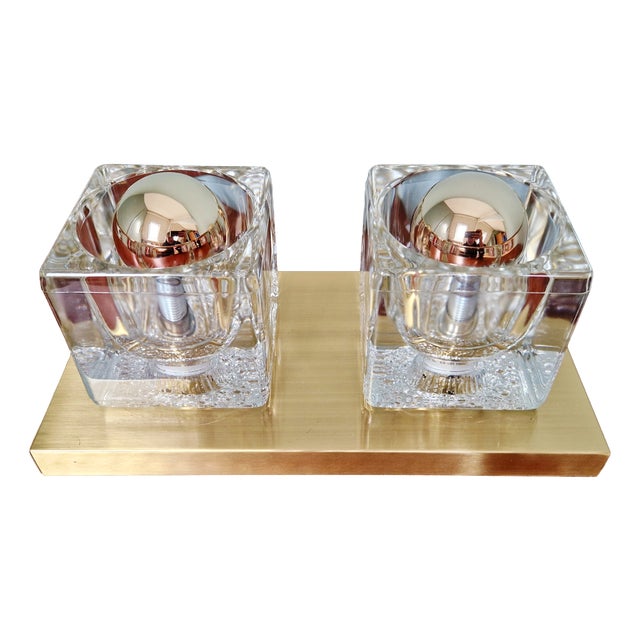 Ice Cube Double Wall Light from Peill & Putzler, 1970 For Sale