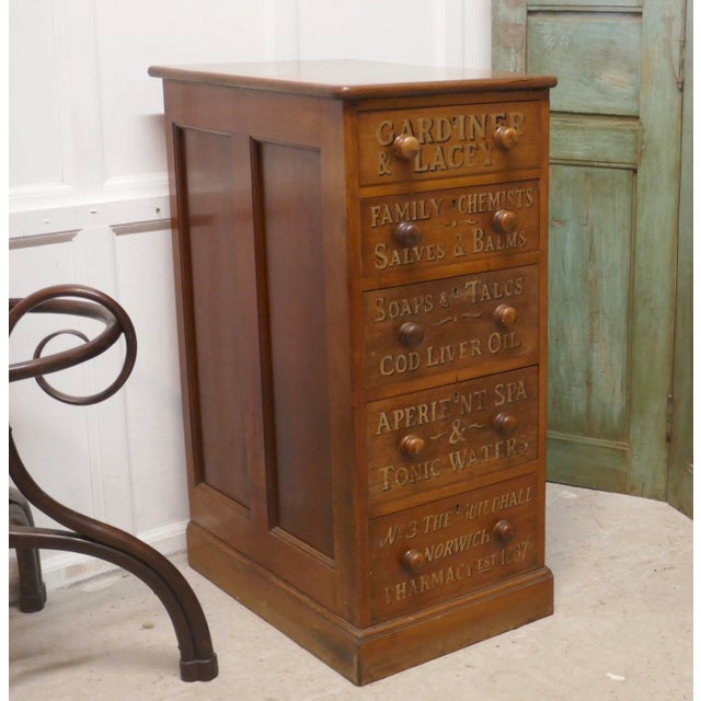 Victorian Pharmacy Chest of 5 Drawers For Sale - Image 9 of 9