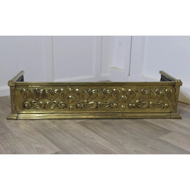 Metal Vintage Art Nouveau Brass Fender For Sale - Image 7 of 7