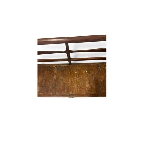 Wood Large Antique Bench with Armrests For Sale - Image 7 of 11