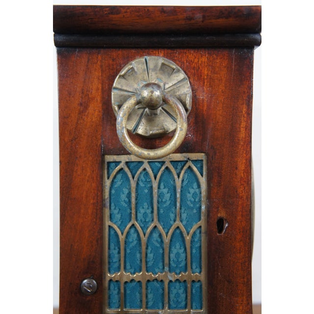 Antique Georgian Flame Mahogany Twin Fusee Bracket Mantel Shelf Clock For Sale - Image 6 of 11