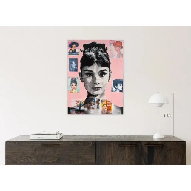 Audrey Hepburn Pop Art. Acrylic and silkscreen on canvas. Ready to hang with signature at the back.