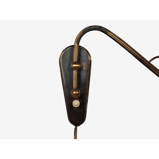 Danish Modern, Articulating Wall Sconce, Brass, Bakelite, Denmark, 1950s For Sale - Image 11 of 12