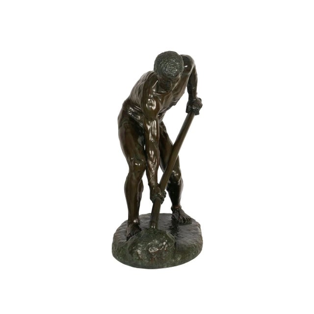 19th Century “a La Terre!” (1890) French Antique Bronze Sculpture by Alfred Boucher & Barbedienne For Sale - Image 5 of 12