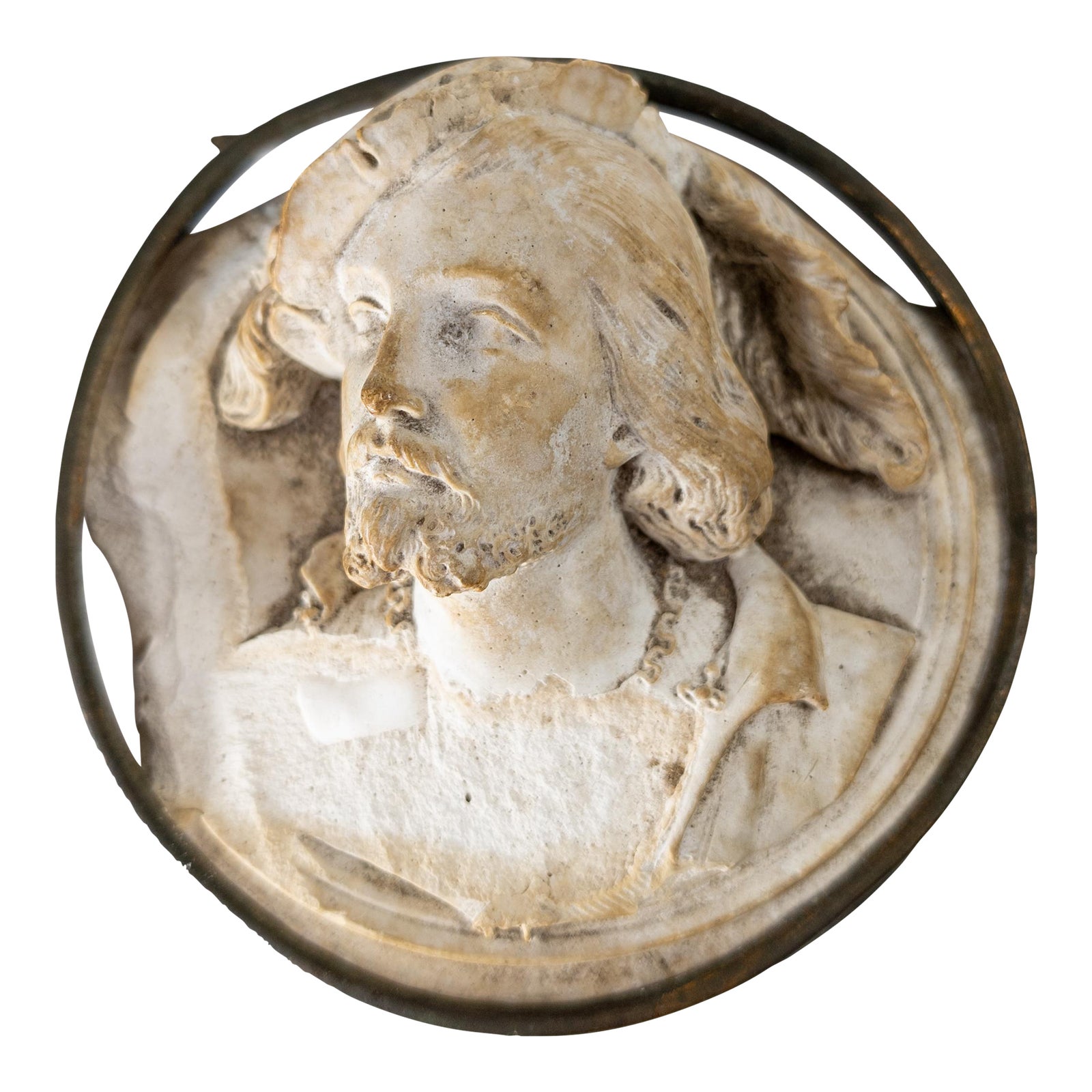 19th Century French Renaissance Revival Distressed Plaster Medallion of ...