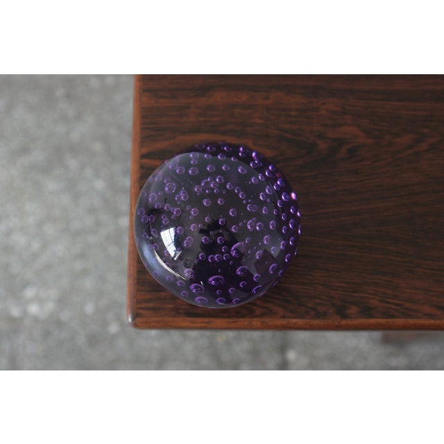 Vintage Italian Purple Paperweight Ball, 1970s For Sale - Image 3 of 5