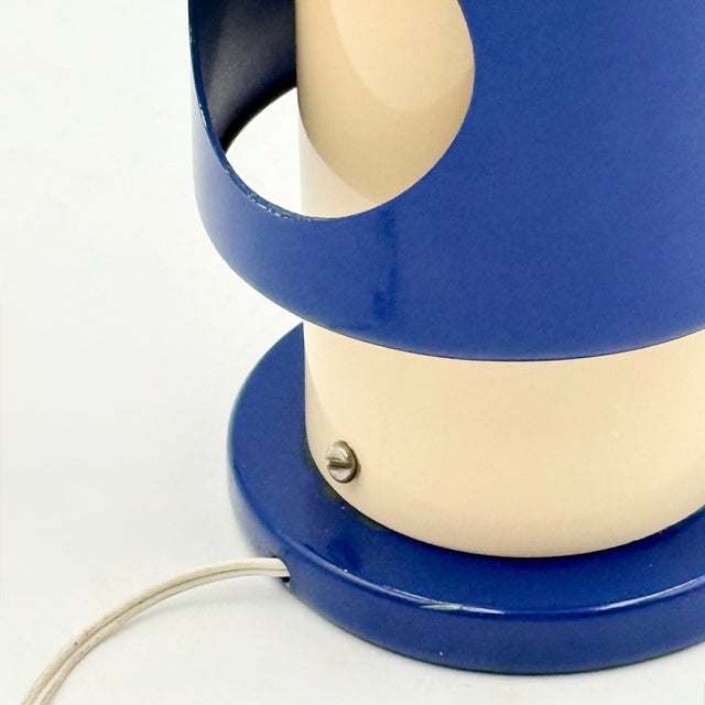 Space Age Blue Metal Eclipse Table Lamp, Italy, 1960s For Sale - Image 13 of 17