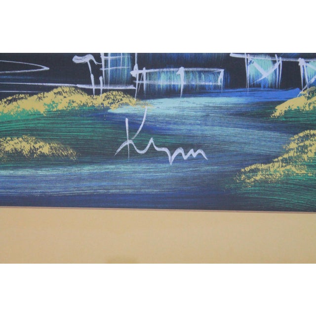 Vintage Hand-Painted Japanese Landscape Artwork on Silk For Sale In Milwaukee - Image 6 of 7