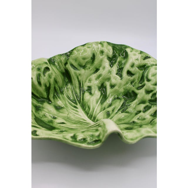 Large Ceramic Green Cabbage Leaf Serving Bowl Chairish