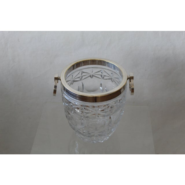 French French Silver Plated & Cut Glass Champagne Ice Bucket Hoop Handles For Sale - Image 3 of 9
