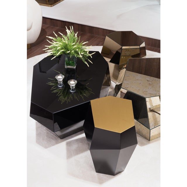 Not Yet Made - Made To Order Three Rocks Low Coffee Table in Black Glass from Insidherland For Sale - Image 5 of 6