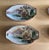 A beautiful vintage Japanese porcelain sushi serving set consisting of one large serving tray and six matching dipping...