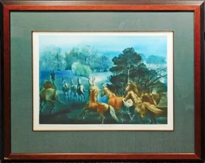 g.h Rothe "Happy Horse" Artwork With Custom Framed Hand Signed # Horse