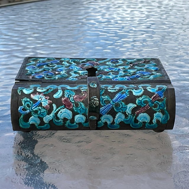 Late 19th Century Chinoserie Champleve Enamel Box For Sale - Image 5 of 6
