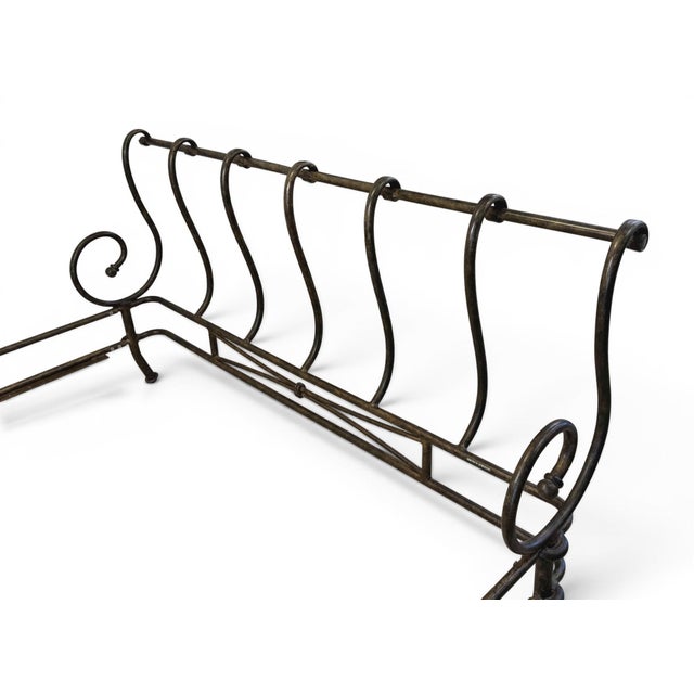 Vintage Signed Brown Jordan "Autumn Guild" Wrought Iron Queen Sleigh Bed For Sale - Image 10 of 16