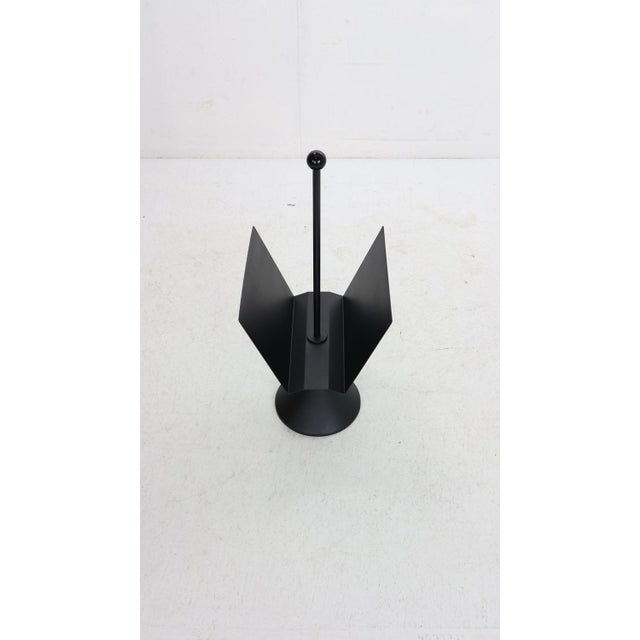 Minimalistic Black Metal Magazinine Rack by Porada Arredi, Italy, 1980s For Sale - Image 6 of 18