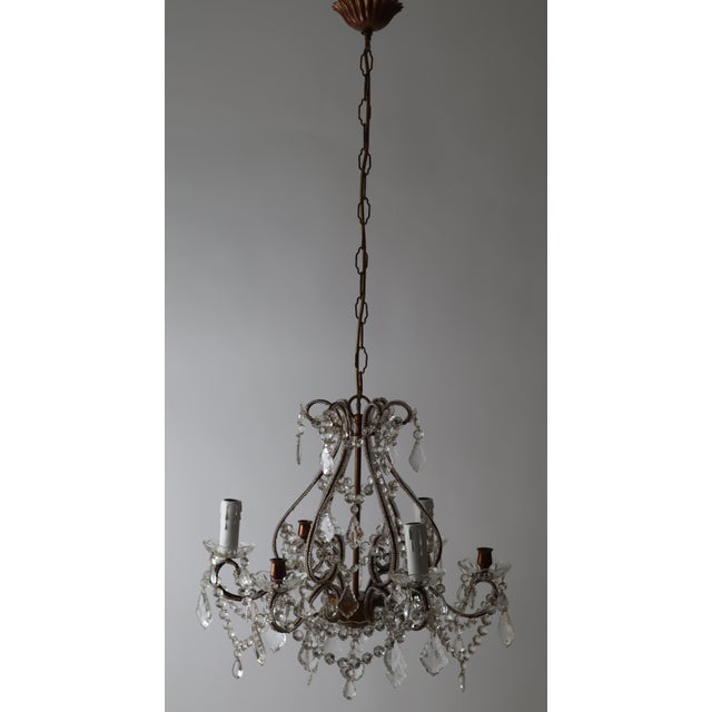 Metal Italian Chandelier in Crystal For Sale - Image 7 of 15