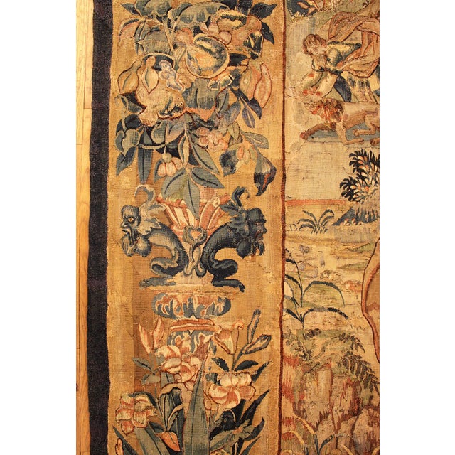 Textile Vertically Oriented Late 16th Century Flemish Historical Tapestry Panels - A Pair For Sale - Image 7 of 12