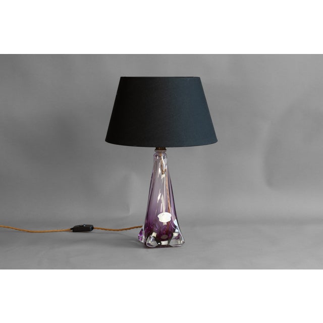 Glass Glass Table Lamp from Val Saint Lambert, 1960s For Sale - Image 7 of 7