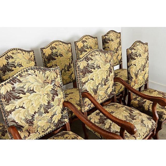 Brown French 19th Century Set of Ten Os de Mouton Dining Chairs For Sale - Image 8 of 14