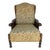 Mid-Century Solid Wood and Fabric Wing Back Leisure Lounge Chair with Scroll Arms For Sale