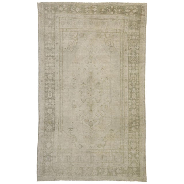 Vintage Zabihi Collection Gray Turkish Rug For Sale - Image 11 of 12