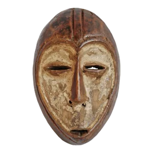 Vintage Carved Wood Lega Mask