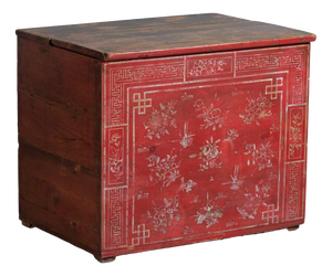 Antique Chinese Qing Dynasty Painted Dongbei Chest
