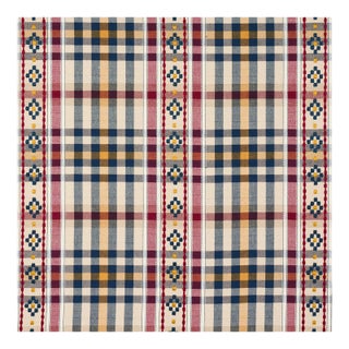 Schumacher Hutton Hand-Woven Check Fabric Remnant - 1/2 Yard For Sale