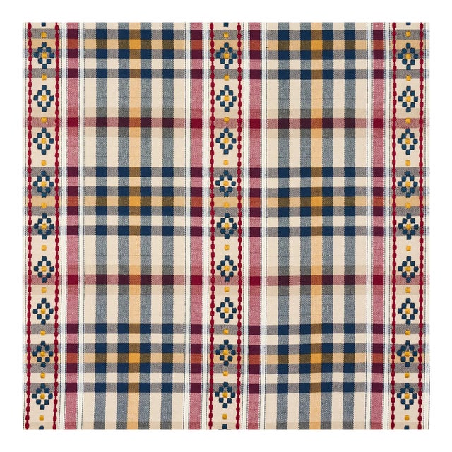 Schumacher Hutton Hand-Woven Check Fabric Remnant - 1/2 Yard For Sale