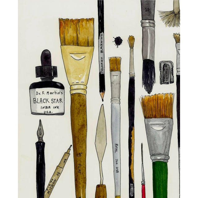 Original Watercolor Painting With Pen and Ink “Old Friends” For Sale - Image 6 of 9