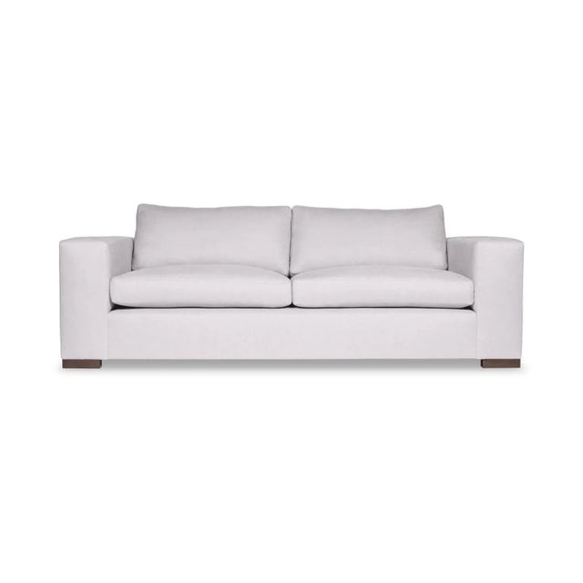 STD Depth: 40" · Upholstered W/ No Skirt ⋅ Topstitched · Cushion Fill: 10/90 · Leg Type: 8” X 8” X 2”