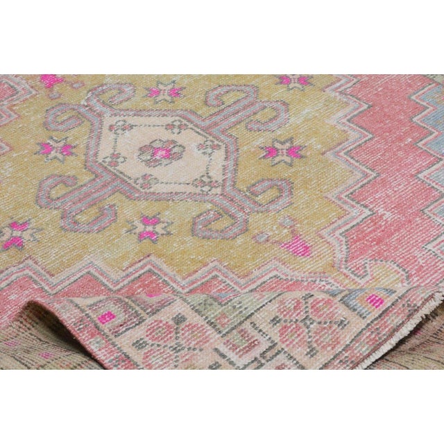 Turkish Vintage Turkish Anatolian Hand Knotted Wool Rug, 4'4 X 08' For Sale - Image 3 of 3