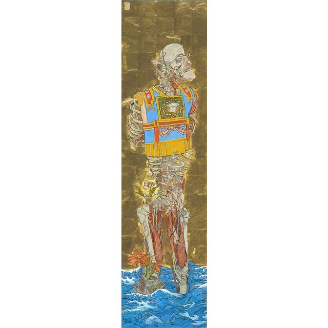 The Three Emperors is a triptych, which Papamichalopoulos has created a Byōbu-ē folding screen. Each panel measures...