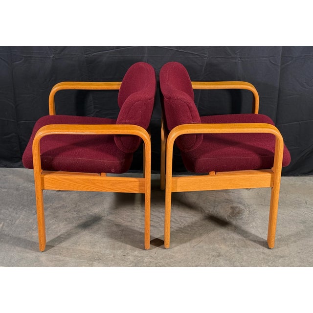 Milo Baughman for Thayer Coggin Bentwood Oak Lounge Chairs, 1980s - A Pair For Sale In Providence - Image 6 of 14