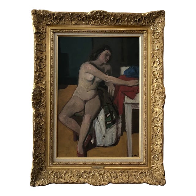 Adrien Holy, Le Modèle, 1957, Oil on Canvas For Sale