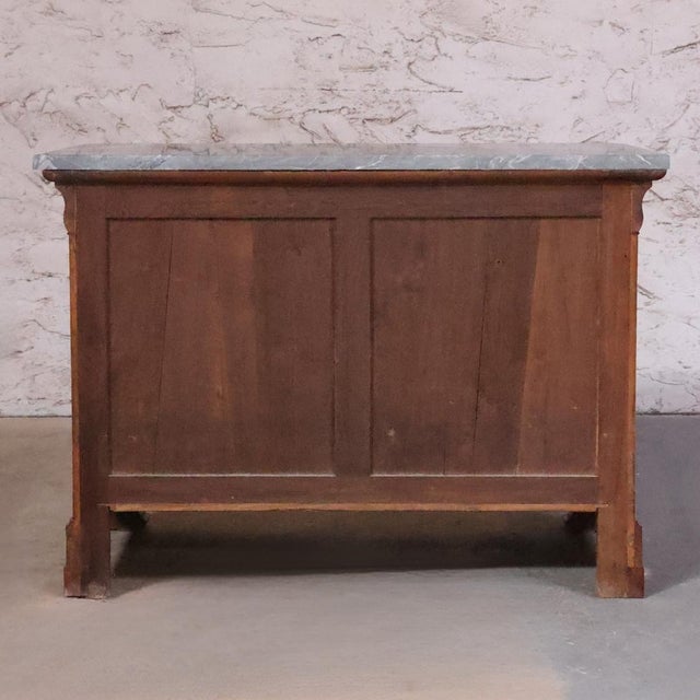 19th Century Louis Philippe Burled Walnut Chest With Black Marble Top For Sale - Image 4 of 6