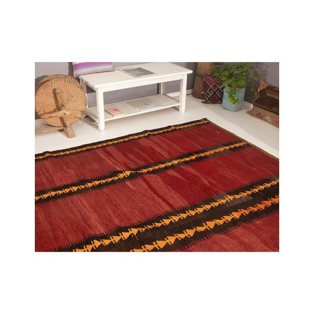Large Vintage Unique Turkish Kilim Rug - 9`6" X 11`8" For Sale In Los Angeles - Image 6 of 6
