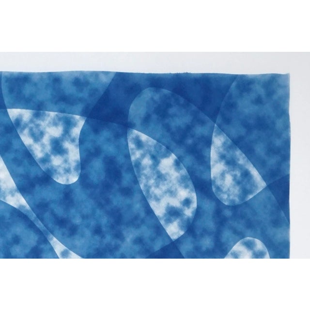 2020s 2021 "Misty Underwater Shapes" Contemporary Cyanotype on Watercolor Paper For Sale - Image 5 of 11