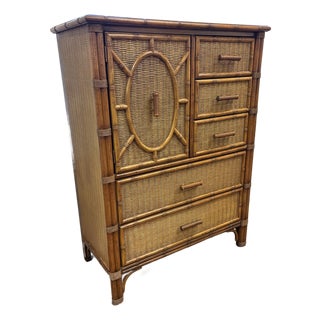 Mid 20th Century Henry Link Faux Bamboo Gentelmen's Chest For Sale