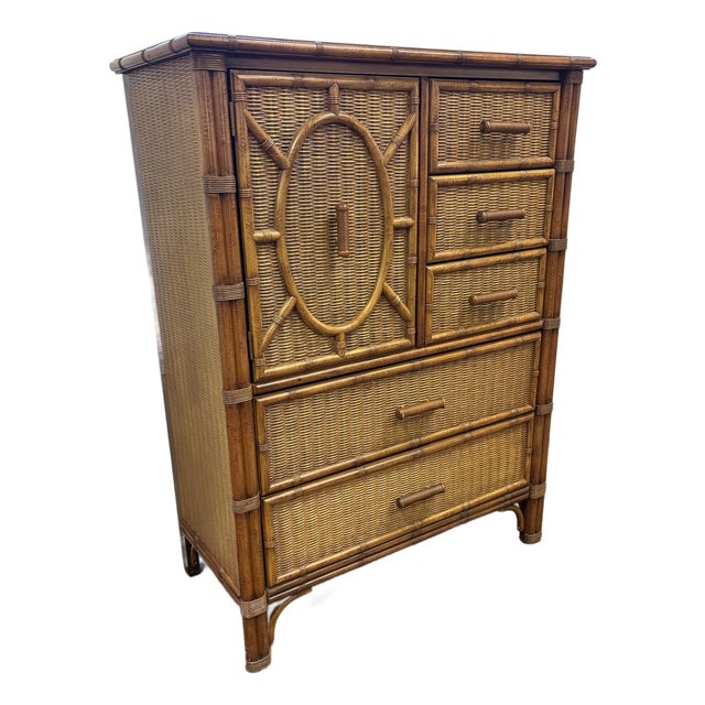 Mid 20th Century Henry Link Faux Bamboo Gentelmen's Chest For Sale