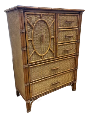 Mid 20th Century Henry Link Faux Bamboo Gentelmen's Chest