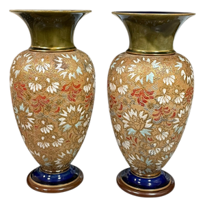 Slater's Patent Vases by Royal Doulton, 1890s, Set of 2
