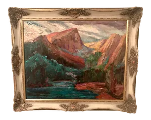 Untitled American Western Landscape Oil Painting by Walter a Bailey